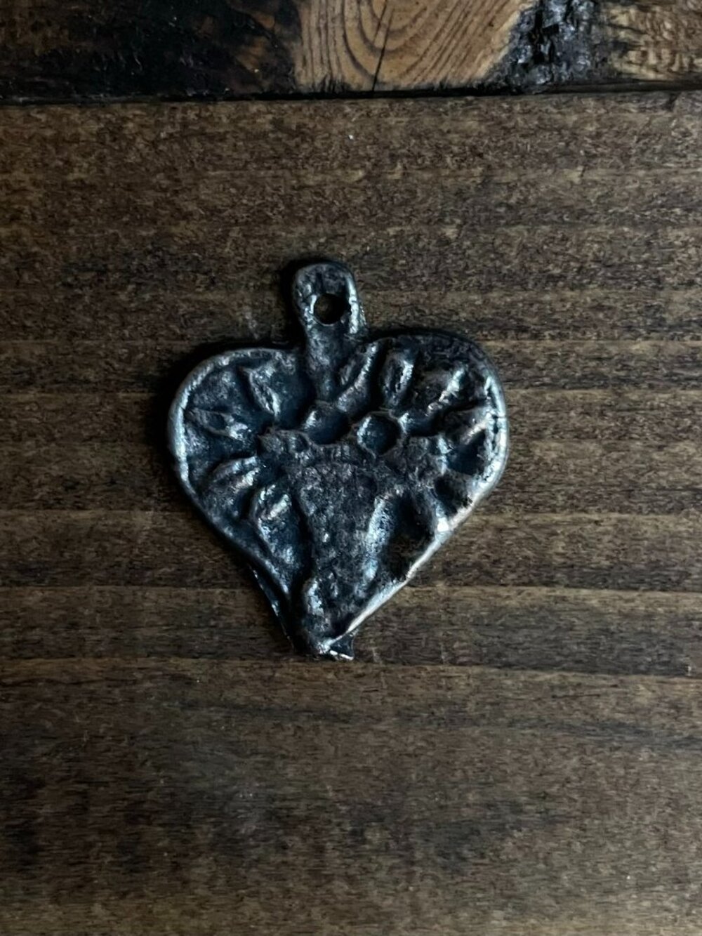 Sacred Heart Religious Silver Metal Pendant
